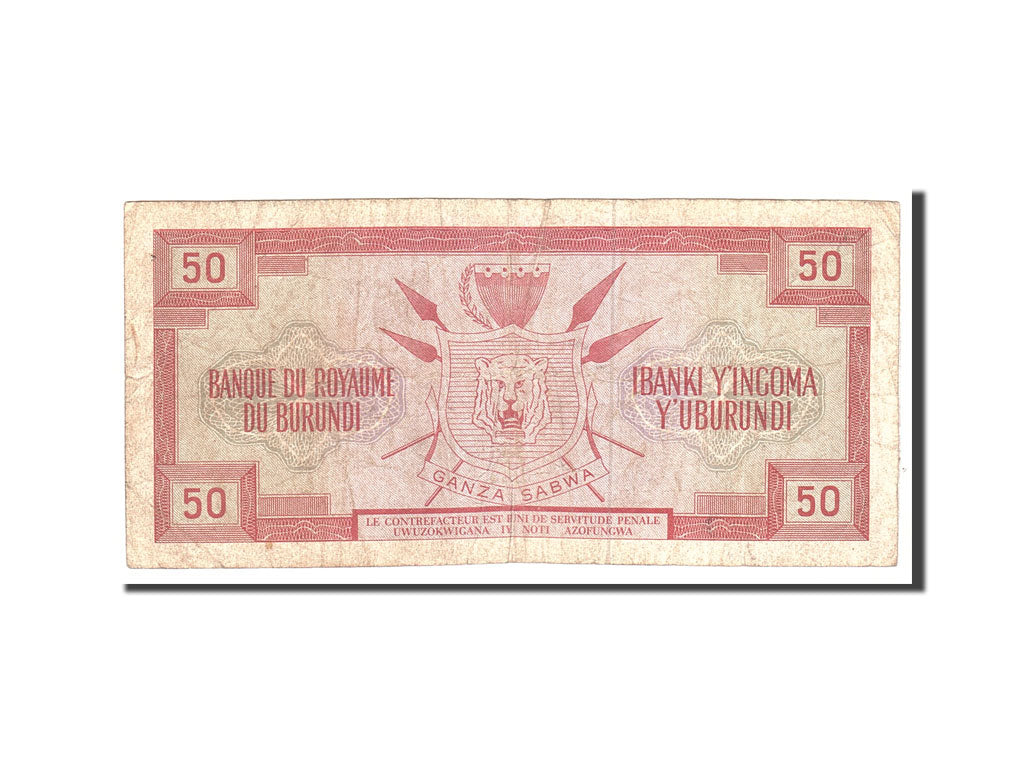 Burundi, 50 Francs, 1964, 1964-12-01, KM:11a, VF(20-25)