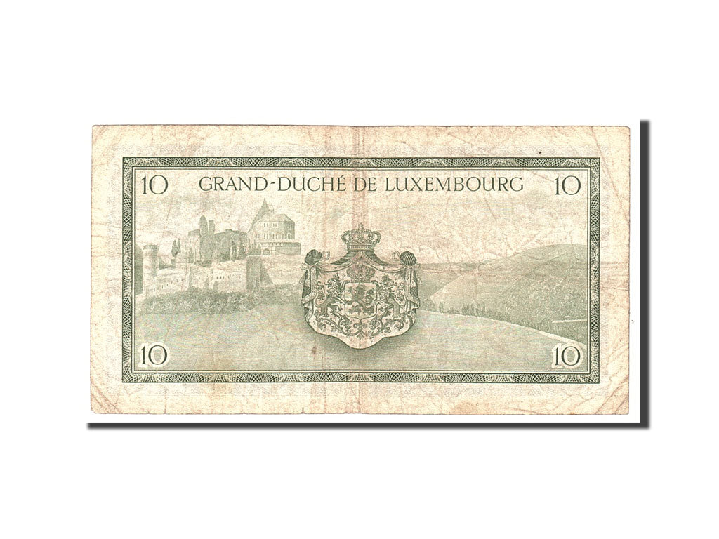 Luxembourg, 10 Francs, 1954, KM:48a, Undated, VF(20-25)