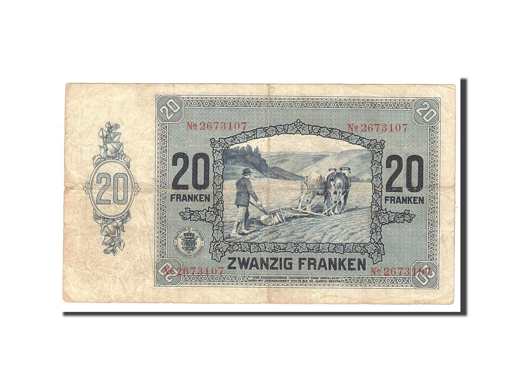 Banknote, Luxembourg, 20 Francs, 1929, 1929-10-01, KM:37a, EF(40-45)