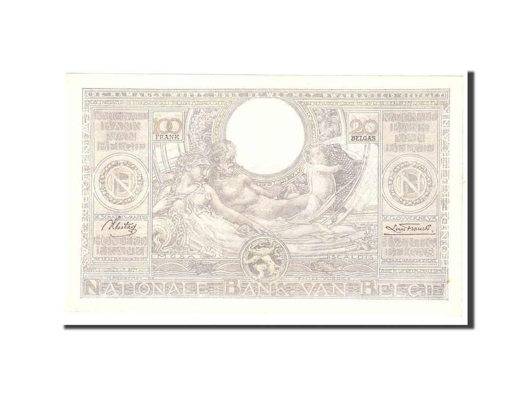 Belgium, 100 Francs-20 Belgas, 1937, KM:107, 1937-02-16, EF(40-45)