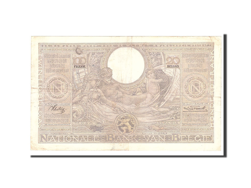 Banknote, Belgium, 100 Francs-20 Belgas, 1936, 1936-12-18, KM:107, VF(30-35)