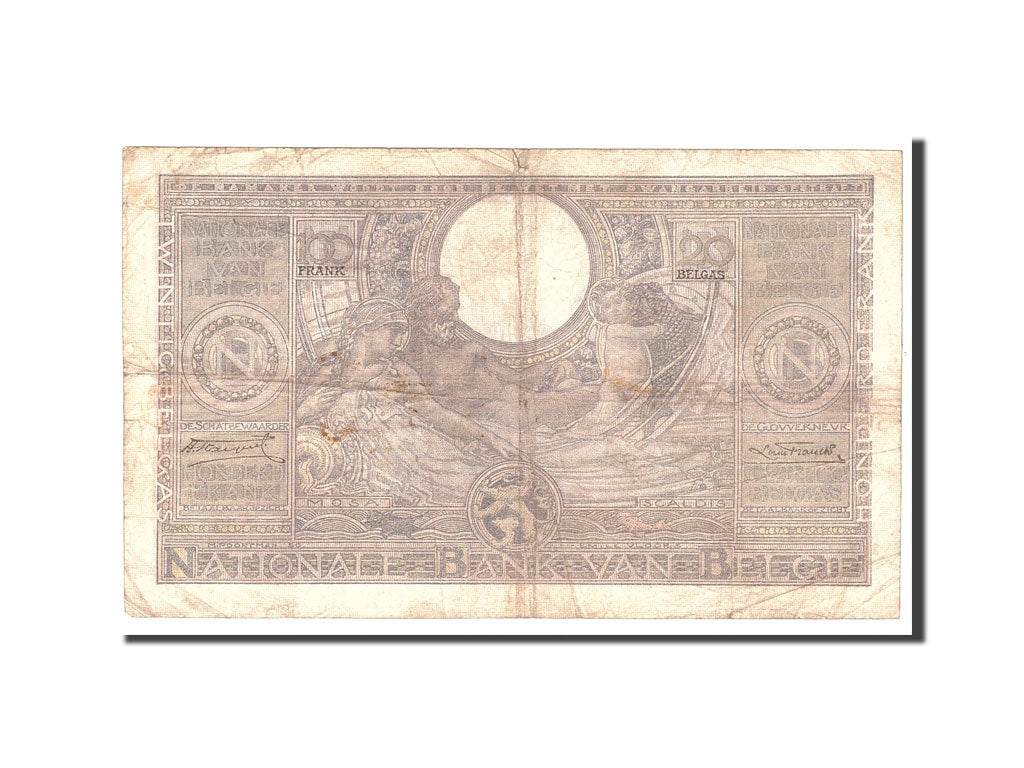Banknote, Belgium, 100 Francs-20 Belgas, 1935, 1935-11-19, KM:107, VF(20-25)