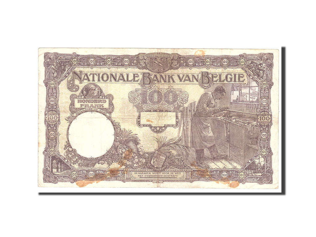 Banknote, Belgium, 100 Francs, 1926, 1926-03-18, KM:95, VF(30-35)