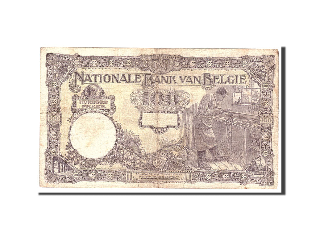 Belgium, 100 Francs, 1924, KM:95, 1924-01-17, VF(20-25)