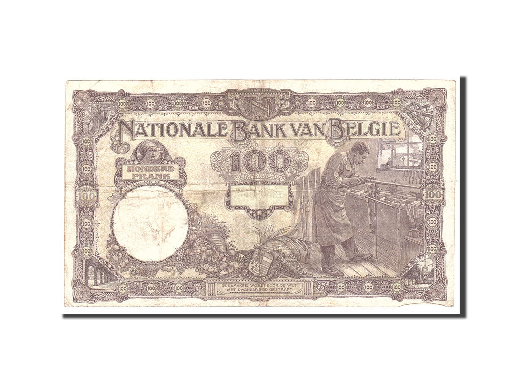 Banknote, Belgium, 100 Francs, 1923, 1923-03-14, KM:95, VF(20-25)