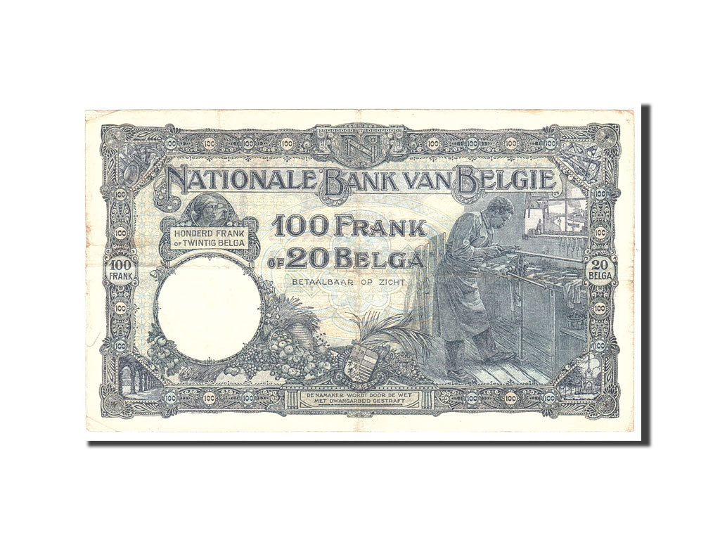 Banknote, Belgium, 100 Francs-20 Belgas, 1932, 1932-06-11, KM:102, EF(40-45)