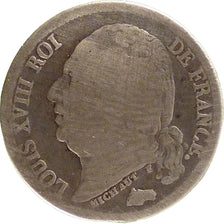 FRANCE, Louis XVIII, 1/2 Franc, 1824, Paris, VG(8-10), Silver, Gadoury #401,...