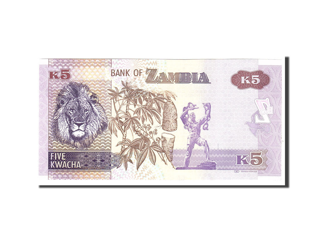 Zambia, 5 Kwacha, 2012, Undated, KM:50, UNC(65-70)