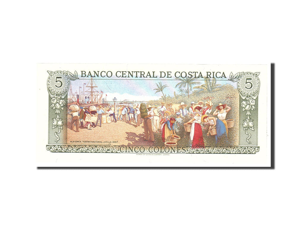 Banknote, Costa Rica, 5 Colones, 1990, 1990-01-24, KM:236e, UNC(65-70)