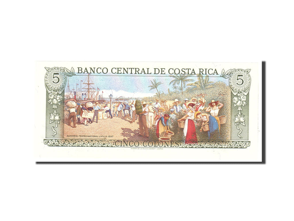 Costa Rica, 5 Colones, 1989, 1989-10-04, KM:236d, UNC(65-70)