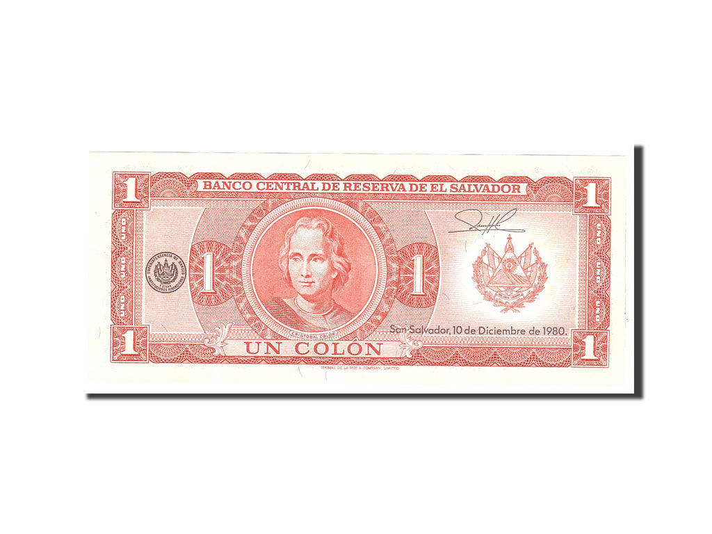 Banconote, El Salvador, 1 Colon, 1980, KM:125b, 1980-06-19, FDS