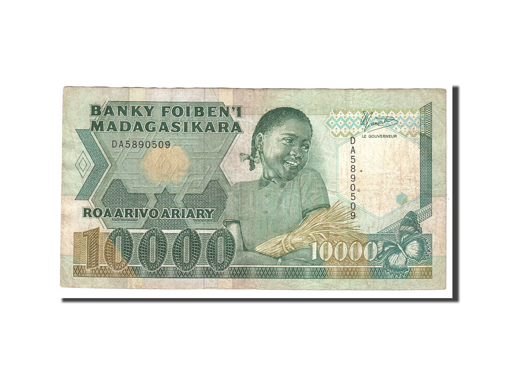 Madagascar, 10,000 Francs = 2000 Ariary, 1988, Undated, KM:74a, EF(40-45)