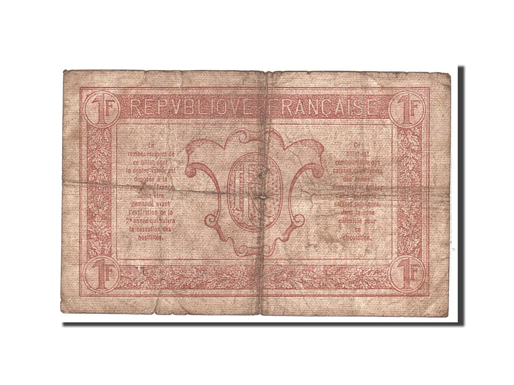 France, 1 Franc, 1917, KM:M2, Undated, VG(8-10), Fayette:VF 3.8