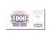 Banconote, Bosnia - Erzegovina, 1000 Dinara, 1992, KM:15a, 1992-07-01, FDS