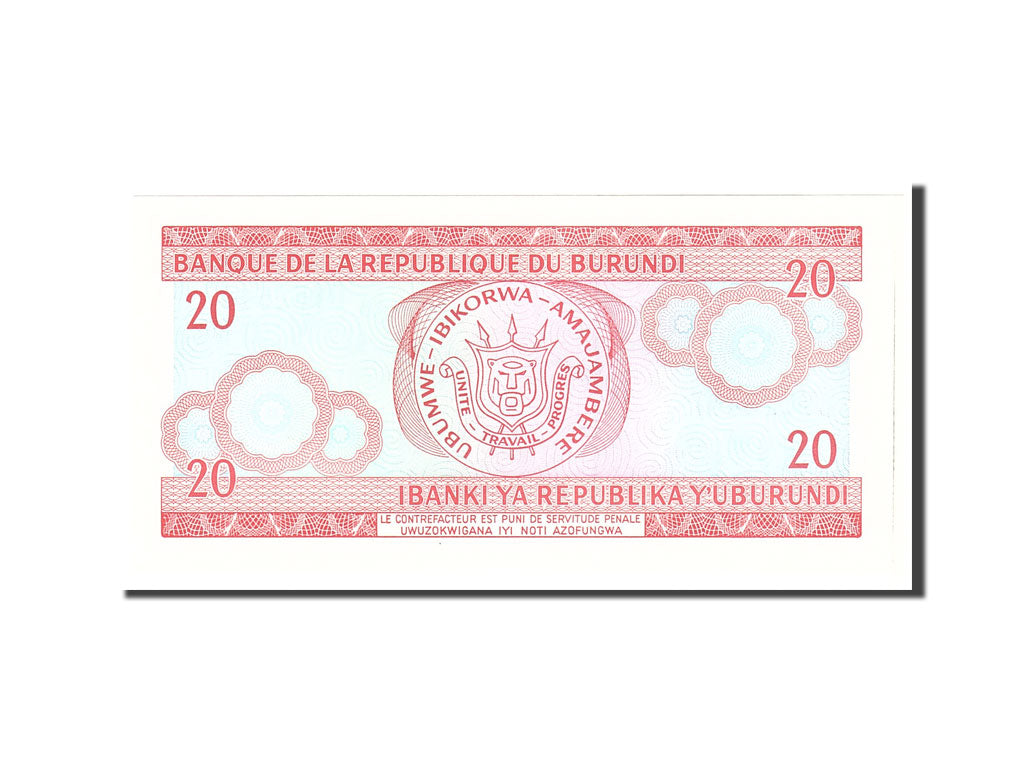 Banknote, Burundi, 20 Francs, 2007, 2007-11-01, KM:27d, UNC(65-70)