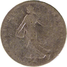 FRANCE, Semeuse, 50 Centimes, 1906, Paris, VG(8-10), Silver, 18.1, Gadoury...