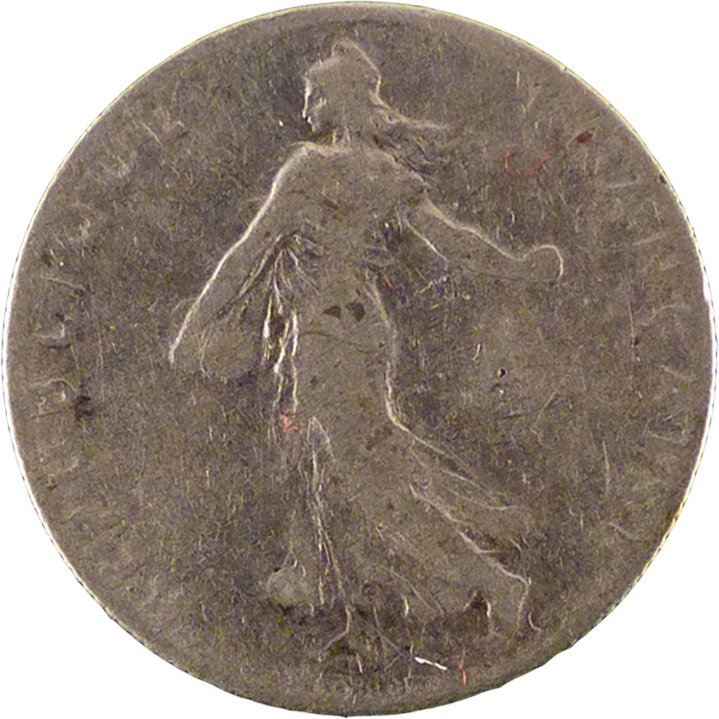 FRANCE, Semeuse, 50 Centimes, 1907, Paris, KM #854, VF(20-25), Silver, 18.1,...