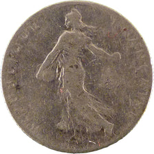 FRANCE, Semeuse, 50 Centimes, 1907, Paris, KM #854, VF(20-25), Silver, 18.1,...
