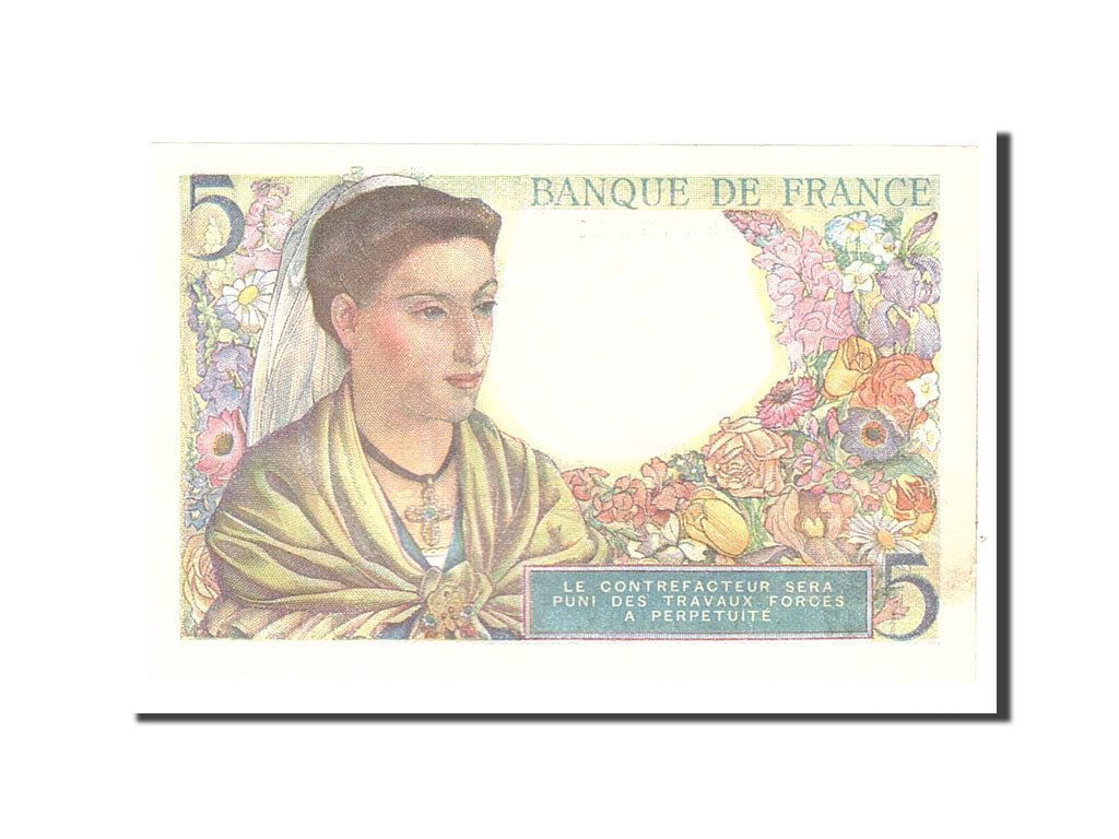 Banknot, Francja, 5 Francs, 1943, 1943-07-22, VF(20-25), Fayette:5.2, KM:98a