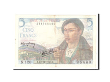 Biljet, Frankrijk, 5 Francs, 1943, 1943-12-23, TTB, Fayette:5.5, KM:98a