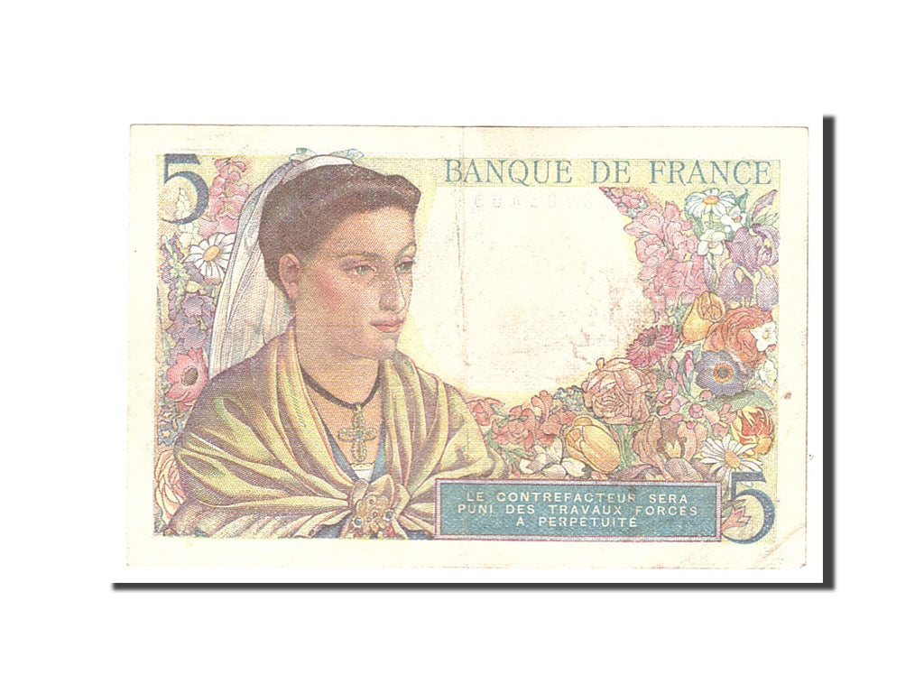 Biljet, Frankrijk, 5 Francs, 1943, 1943-12-23, TTB, Fayette:5.5, KM:98a