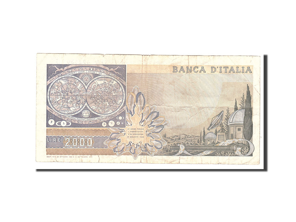 Banknote, Italy, 2000 Lire, 1983, 1983-10-24, KM:103c, VG(8-10)