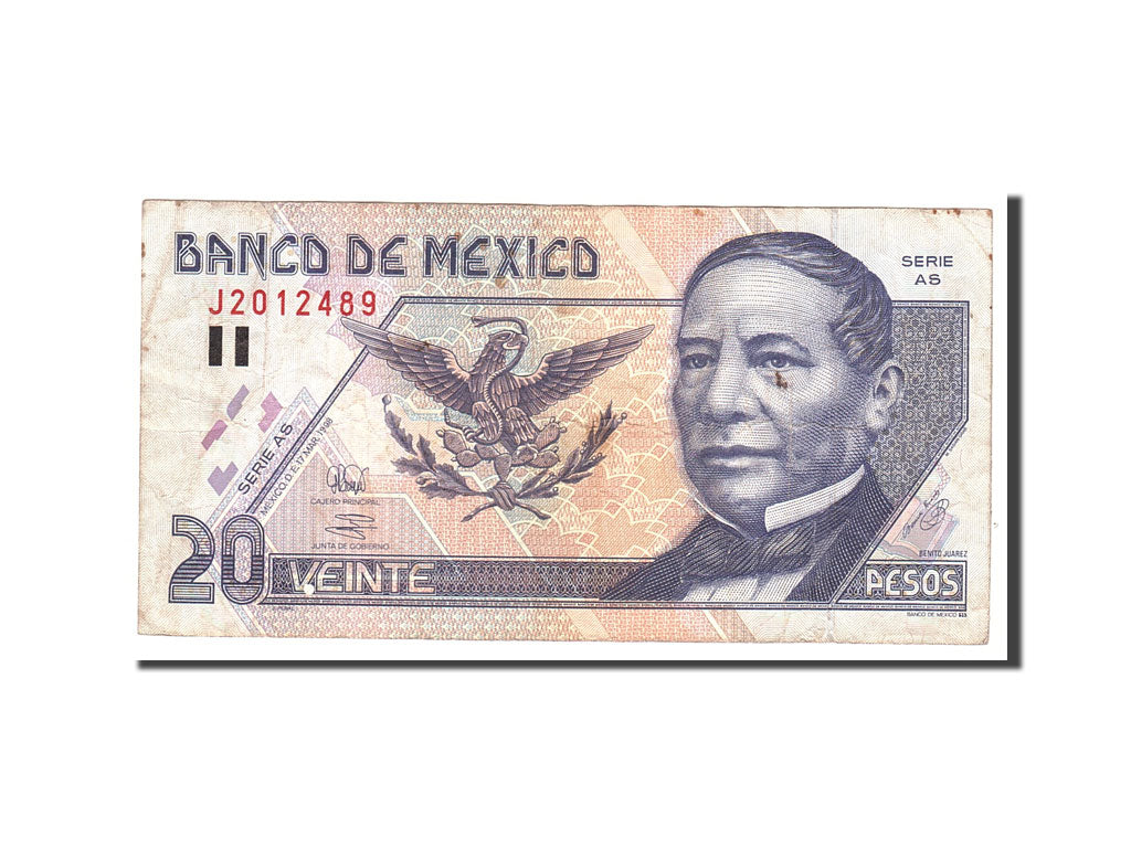 Banknote, Mexico, 20 Pesos, 1998, 1998-03-17, KM:106c, VF(30-35)