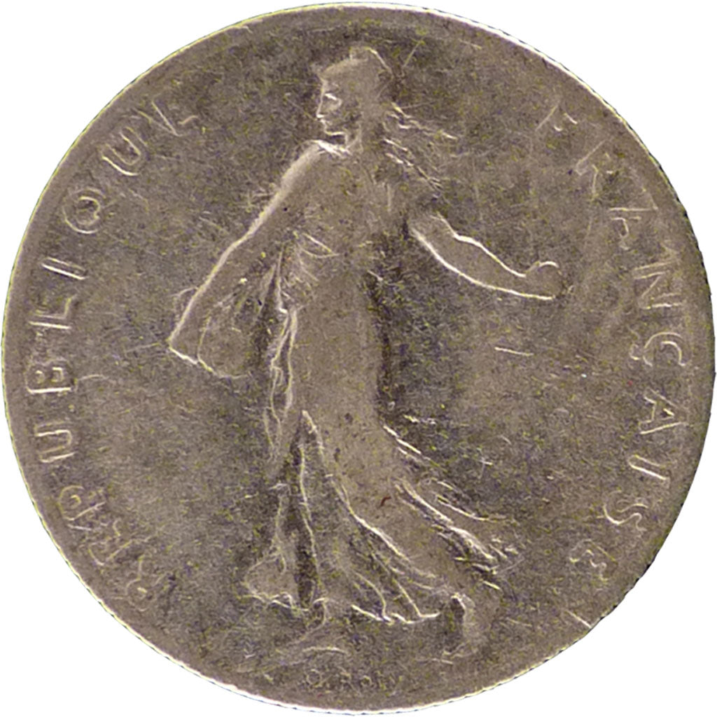 FRANCE, Semeuse, 50 Centimes, 1908, Paris, EF(40-45), Silver, 18.1, Gadoury...