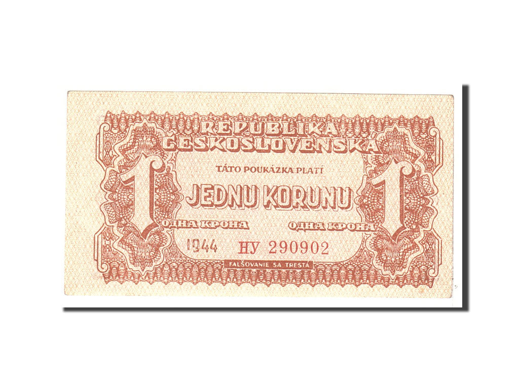 Czechoslovakia, 1 Koruna, 1944, KM:45a, Undated, AU(55-58)