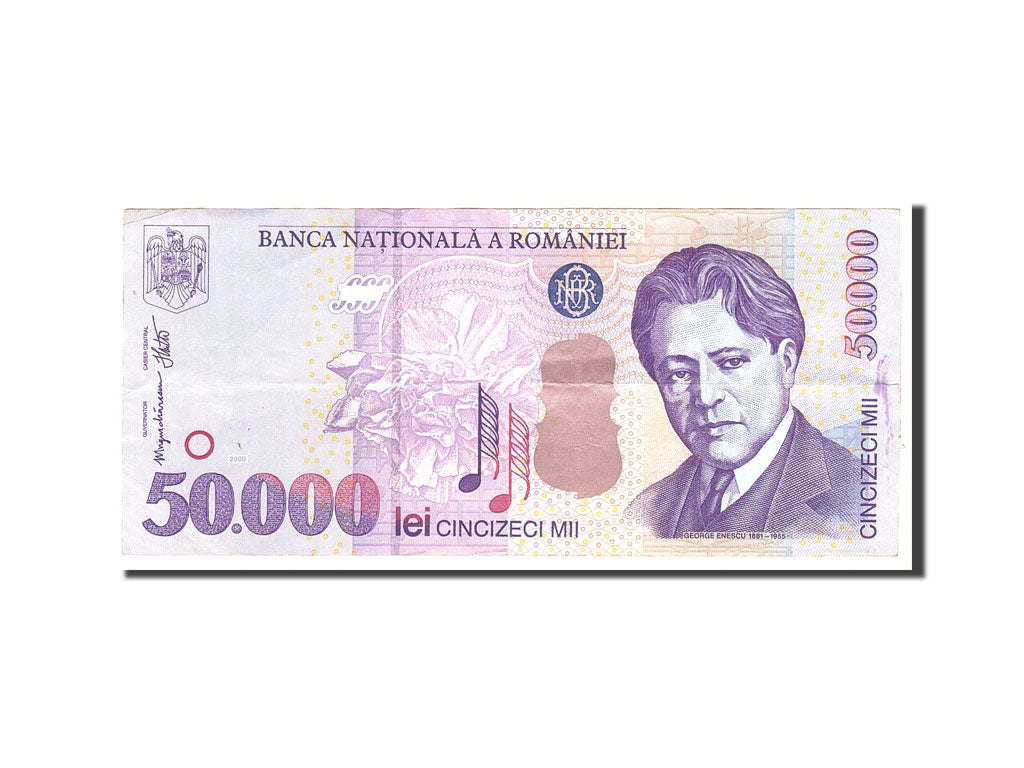 Rumänien, 50,000 Lei, 2000, Undated, KM:109Aa, EF(40-45)