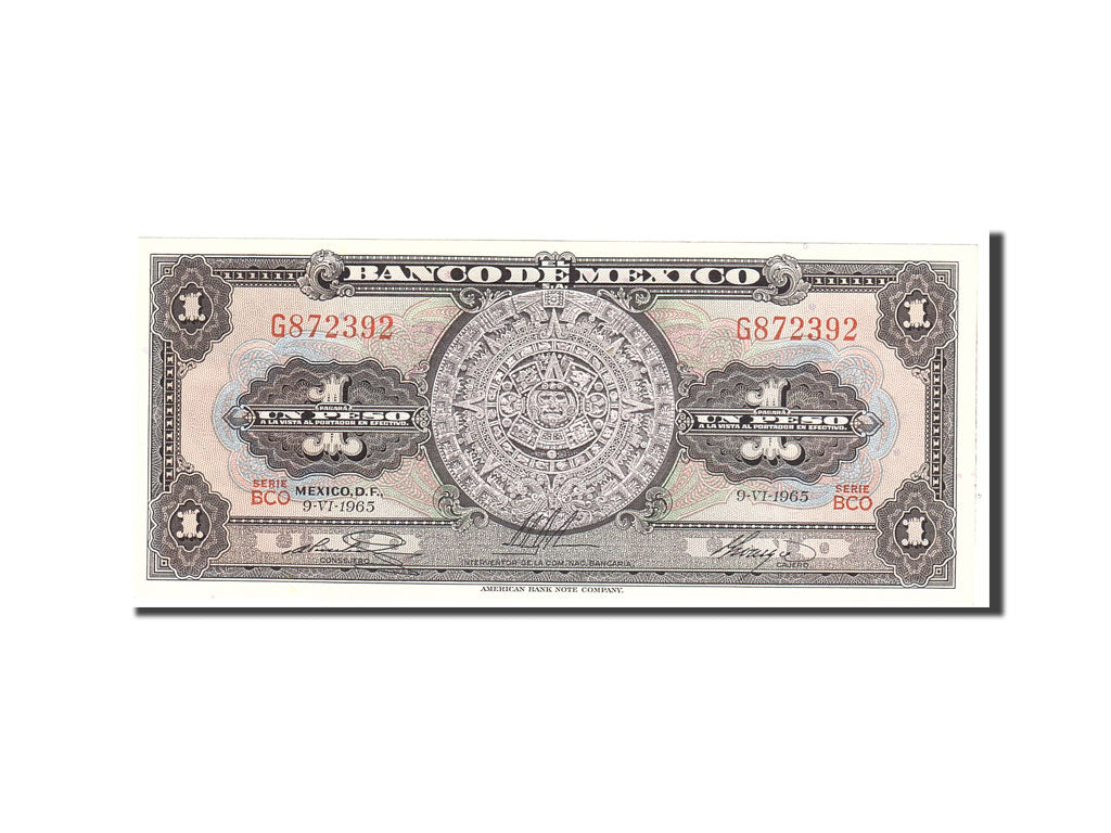 Mexico, 1 Peso, 1965, KM:59i, 1965-06-09, UNC(65-70)