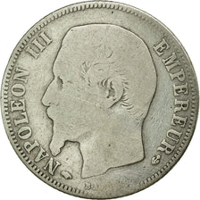 Moneda, Francia, Napoleon III, Napoléon III, Franc, 1858, Paris, BC+, Plata