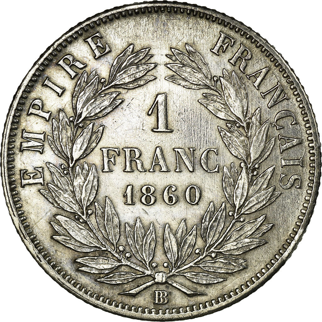 Moneta, Francja, Napoleon III, Napoléon III, Franc, 1860, Strasbourg