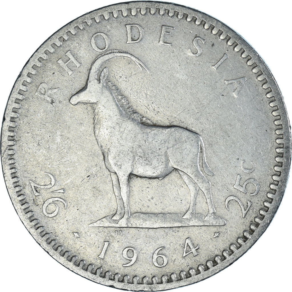 Coin, Rhodesia, 2-1/2 Shillings = 25 Cents, 1964