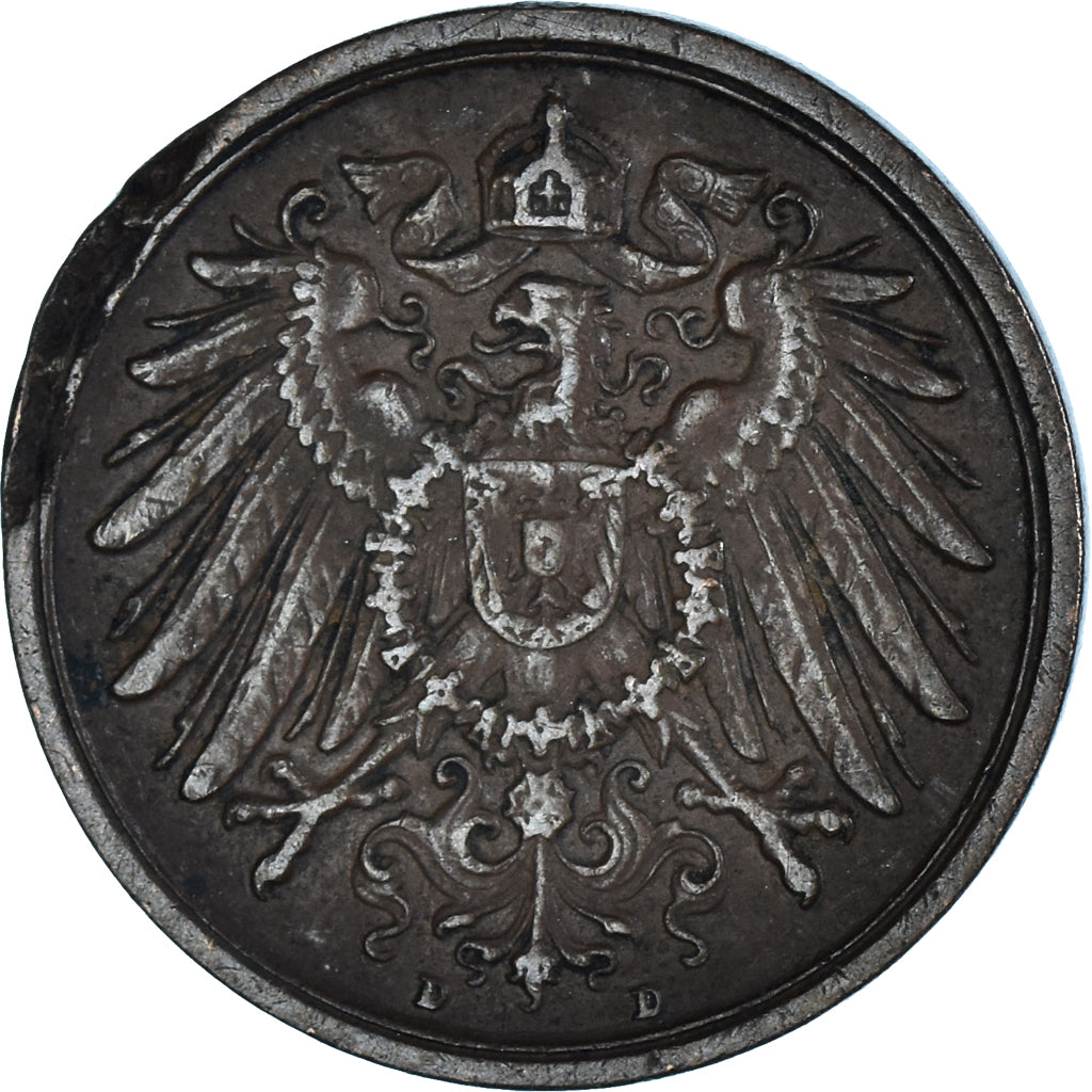 Moneda, ALEMANIA - IMPERIO, 2 Pfennig, 1910
