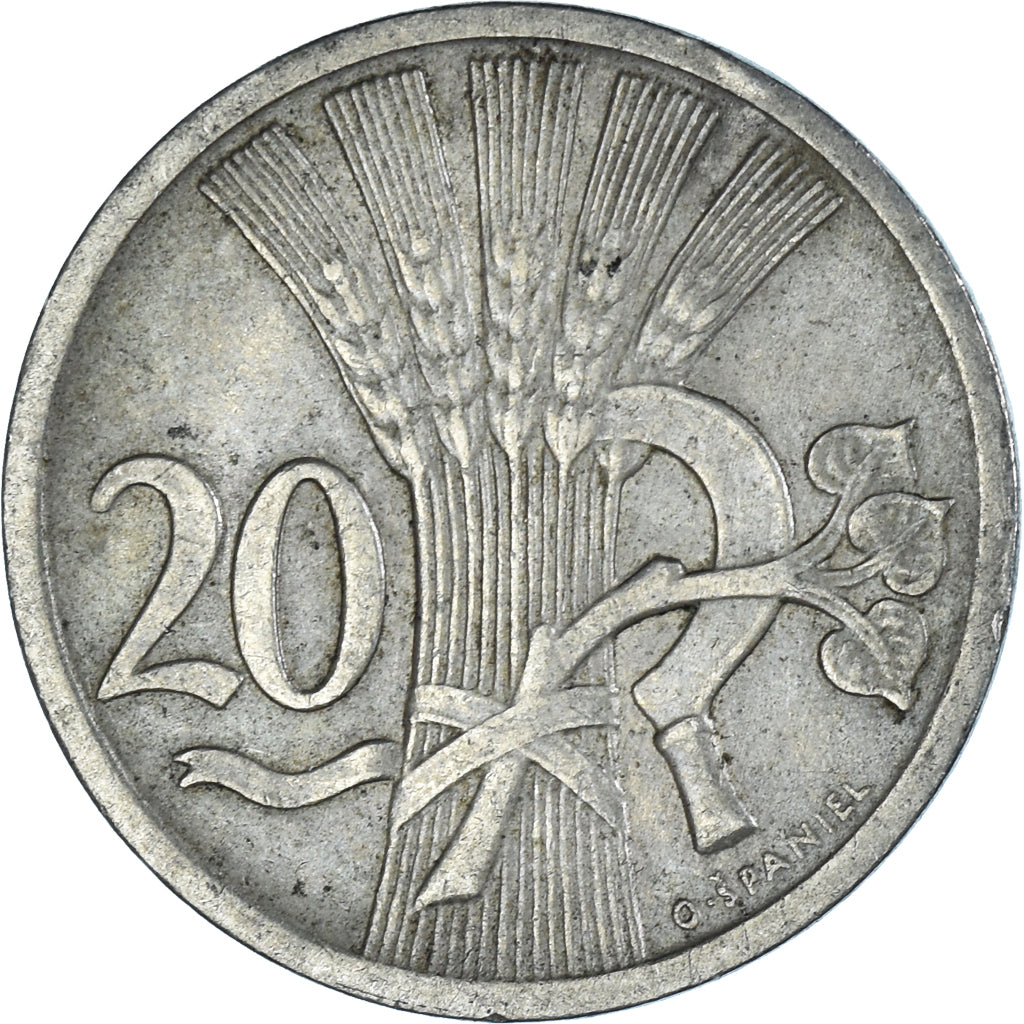 Munten, Tsjecho-Slowakije, 20 Haleru, 1928