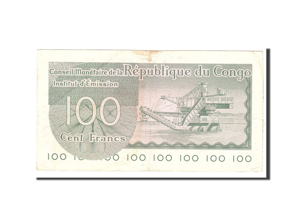 Congo Democratic Republic, 100 Francs, 1963, KM:1a, 1963-06-20, VF(20-25)
