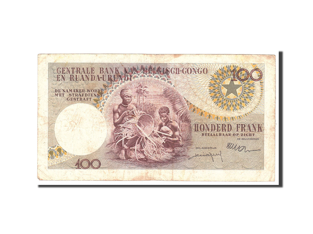 Belgian Congo, 100 Francs, 1960, KM:33b, 1960-01-01, VF(20-25)