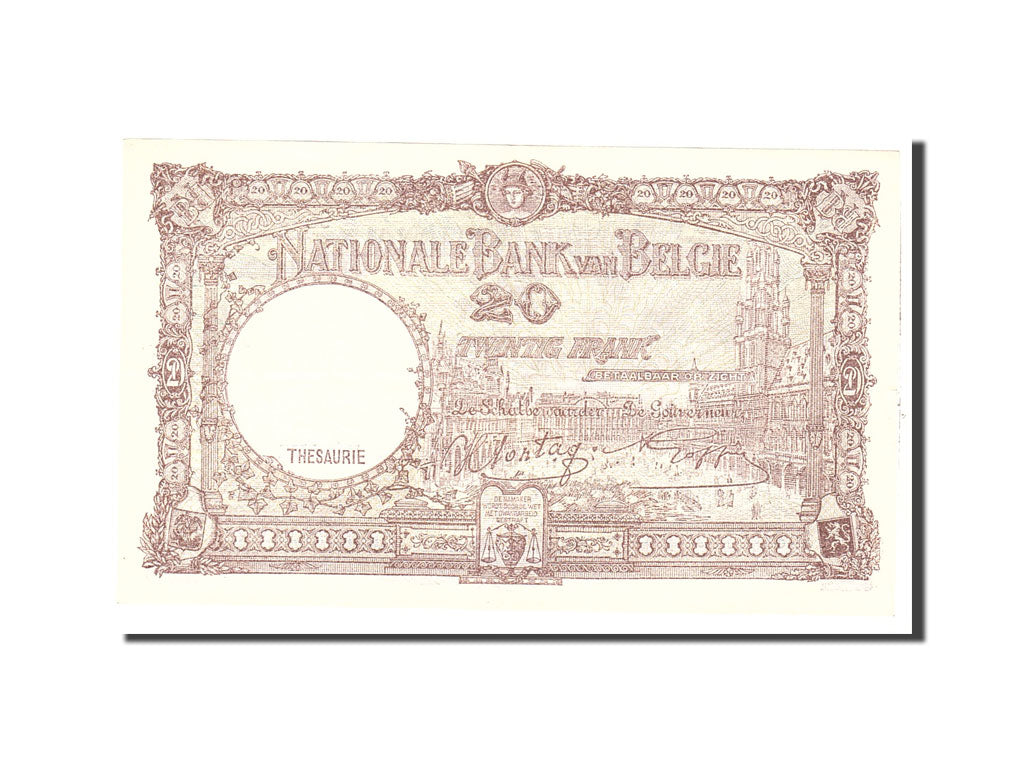 Banknote, Belgium, 20 Francs, 1944, 1944-01-03, KM:111, AU(50-53)