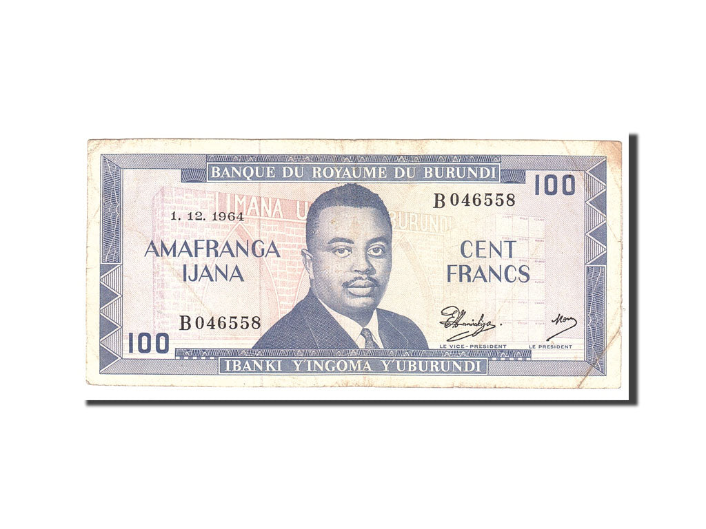 Burundi, 100 Francs, 1964, 1964-12-01, KM:12a, VF(20-25)