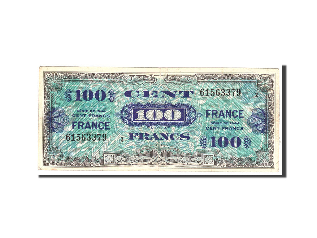 France, 100 Francs, 1944, KM:123c, Undated, EF(40-45)
