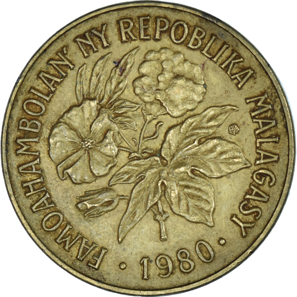 Moneda, Madagascar, 20 Francs, 4 Ariary, 1980