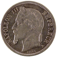FRANCE, Napoléon III, 1 Franc, 1868, Paris, VF(30-35), Silver, Gadoury #463, 5..
