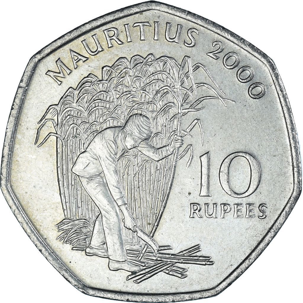 Moneta, Mauritius, 10 Rupees, 2000