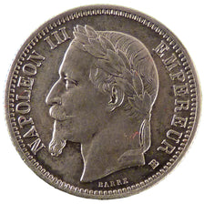 FRANCE, Napoléon III, 1 Franc, 1869, Strasbourg, AU(50-53), Silver, Gadoury #463