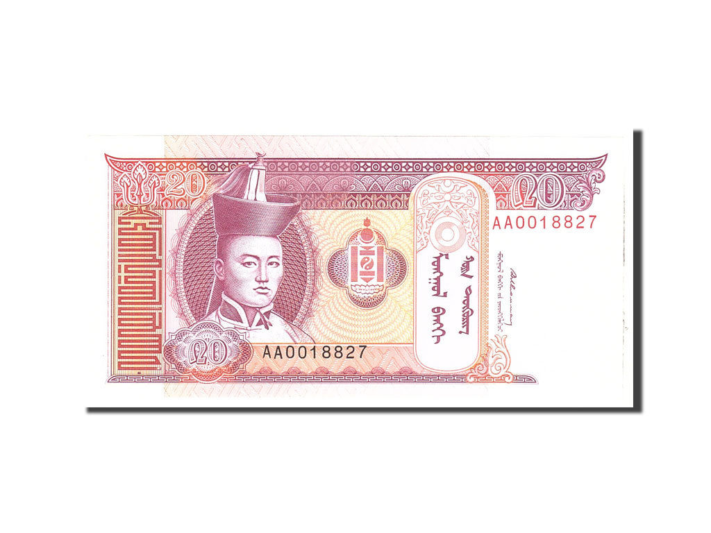 Banknote, Mongolia, 20 Tugrik, 1993, Undated, KM:55, UNC(65-70)