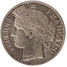 FRANCE, Cérès, Franc, 1871, Bordeaux, KM #822.2, AU(50-53), Silver, 23, Gadoury