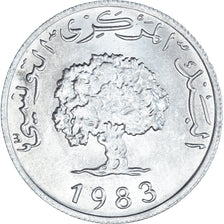 Münze, Tunesien, 5 Millim, 1983
