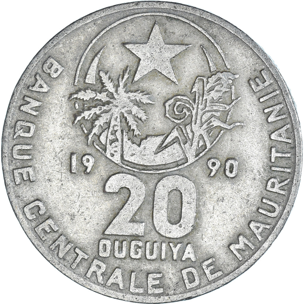 Moneda, Mauritania, 20 Ouguiya, 1990