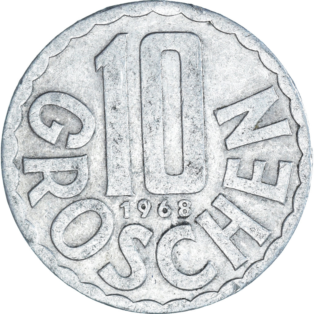 Monnaie, Autriche, 10 Groschen, 1968